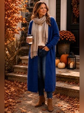 BNWT Part Two Ralinda Wool Cardigan in Cobalt Blue